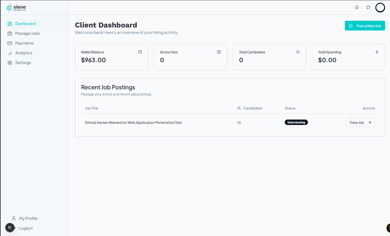 Vetting Dashboard Interface